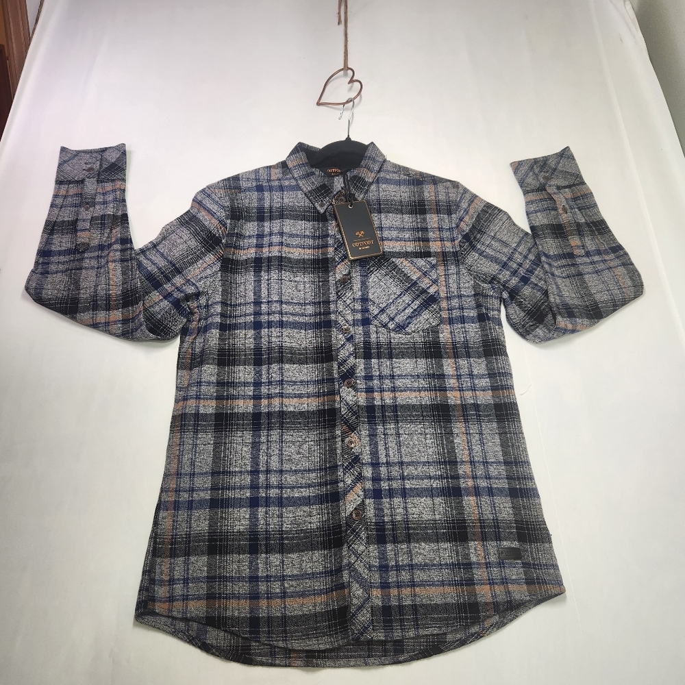 ⭐️NWT Men's Outpost Makers Grey Plaid Shirt Jacket Cabincore  Size M